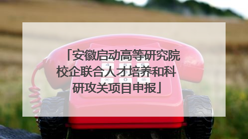 安徽启动高等研究院校企联合人才培养和科研攻关项目申报
